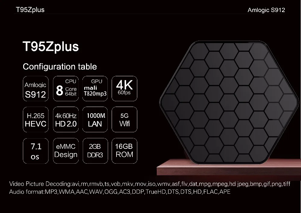 4K Ott Box T95Z Plus Amlogic S912 Octa core 2G 16G 3G 32G Smart Android 7 1 TV Dual Wifi Bluetooth 4 0 ТВ приставка PK