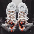 Мужские кроссовки SUROM, легкие дышащие кроссовки из сетчатого материала на шнурках на нескользящей подошве белого цвета