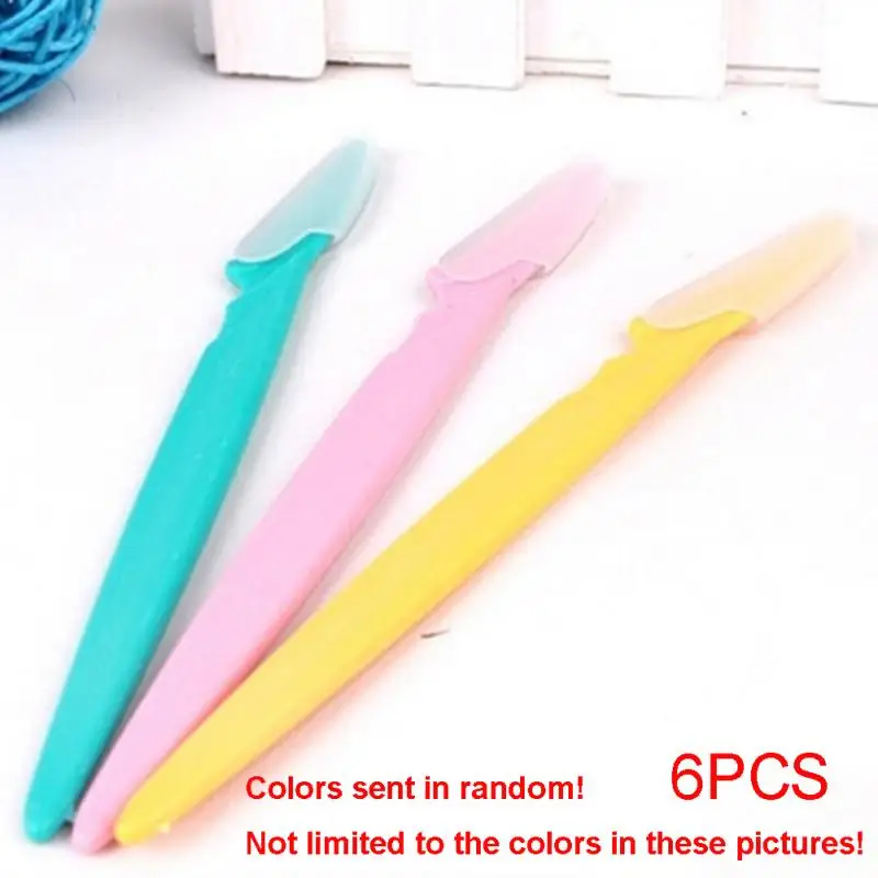 6 шт./компл. Портативный бровей Триммер для удаления волос набор бритва макияжа