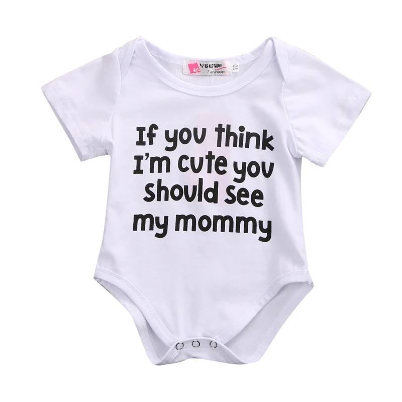 Боди унисекс с коротким рукавом и буквенным принтом для новорожденных|infant