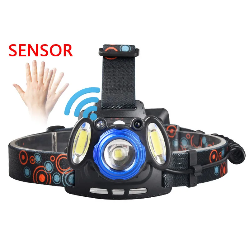 A Litwod Z202305 светодиодный налобный фонарь XM-L T6 COB с увеличительным объективом, Головной фонарь, мощный фонарик, 6000 люмен, перезаряжаемый аккумулятор 18650 - Испускаемый цвет: A