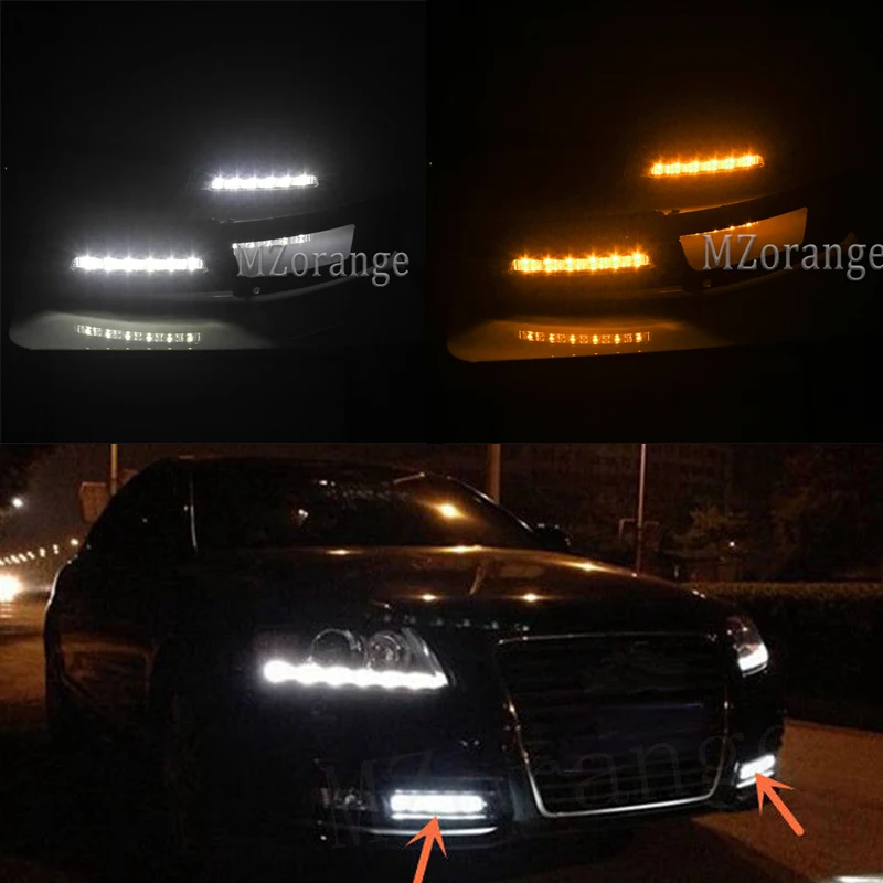 2 шт. светодиодный DRL дневные ходовые огни для Audi A6L A6 C6 2009 20102011 для Quattro RS Cabriolet Allroad передние фары Противотуманные фары крышка