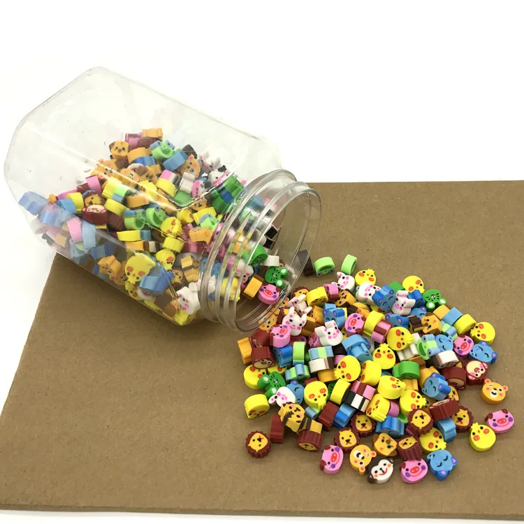 400pcs kawaii eraser lot cute mini animals heart erasers rubber for kids school accessories for pencils stationary supplie