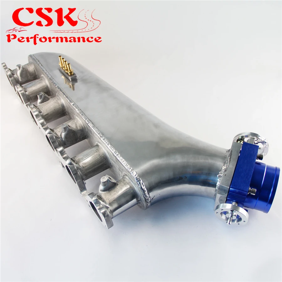 Модифицированный воздухозаборный коллектор + синий/серебристый 80 мм