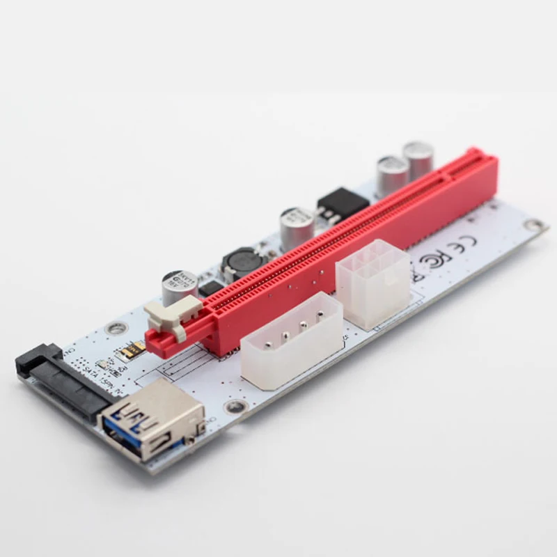 Новинка 3 в 1 SATA 6Pin 4Pin три блока питания PCI-E Riser Card 60 см PCIe 1x к 16x PCI Express Майнинг карта