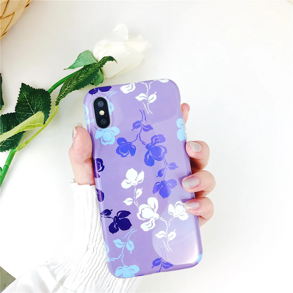 Для IPhone 7 Чехол Fahiong Art цветы Цветочные кремния чехол для X 6 s 8 плюс девушка стиль IMD