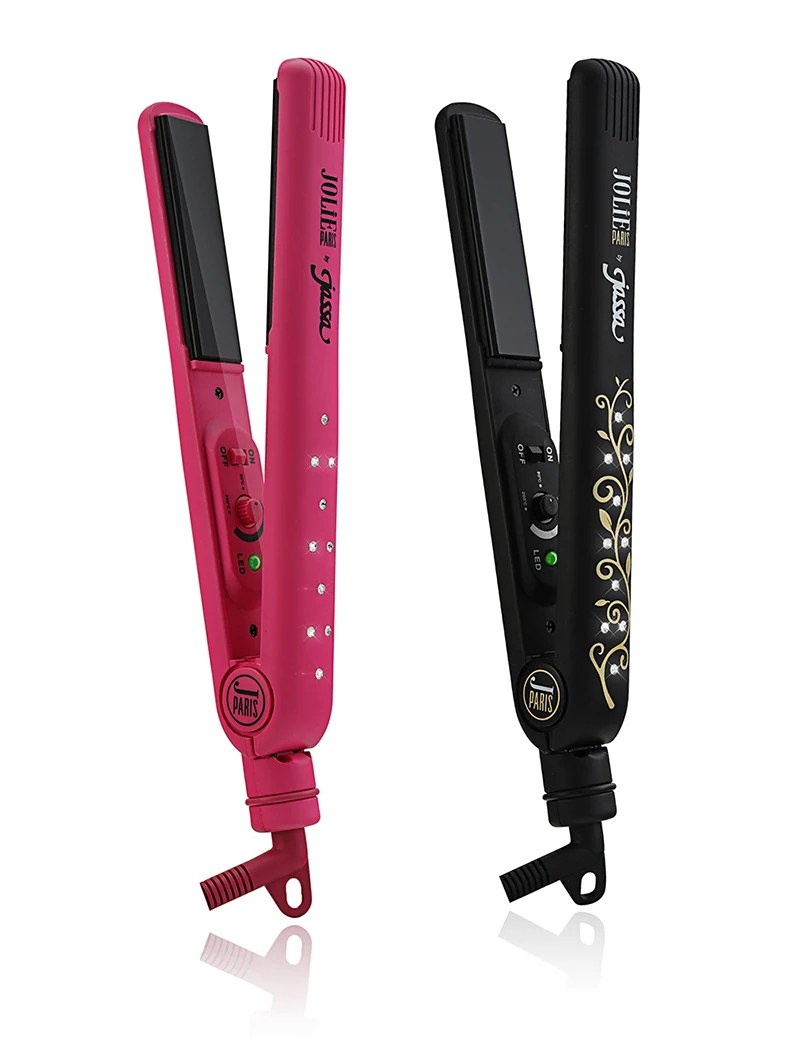 Утюг Дома держать профессиональный выпрямитель для волос Flat Iron Выпрямление Керамические Турмалин щипцы для завивки с Бриллиантом HT062Black