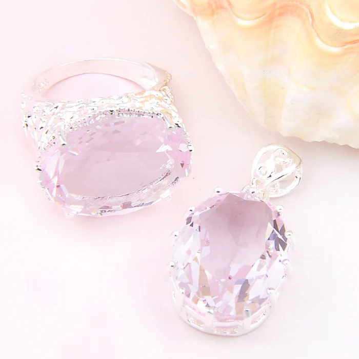 Топ ювелирные изделия специальная овальная розовый синтетического драгоценного