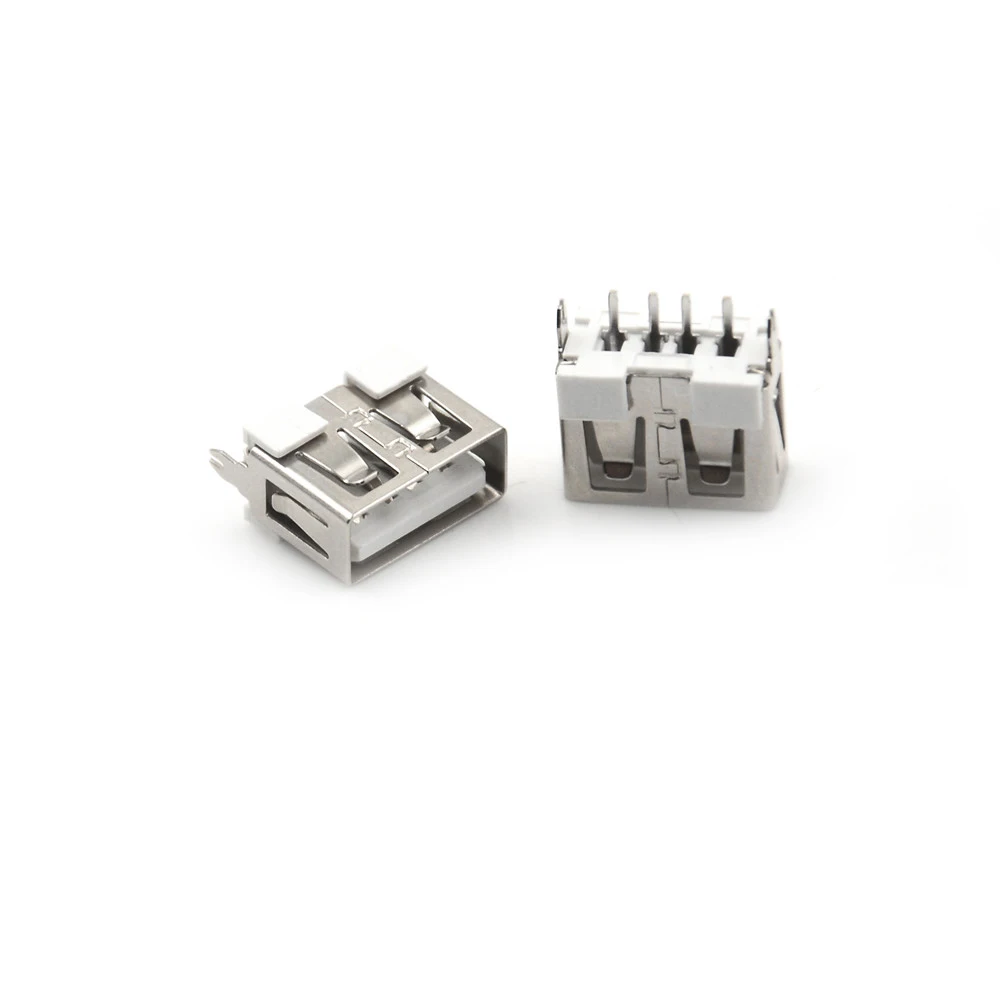 20 шт 2 0 4 шпильки Прочный USB тип A гнездовой разъем для припоя PCB