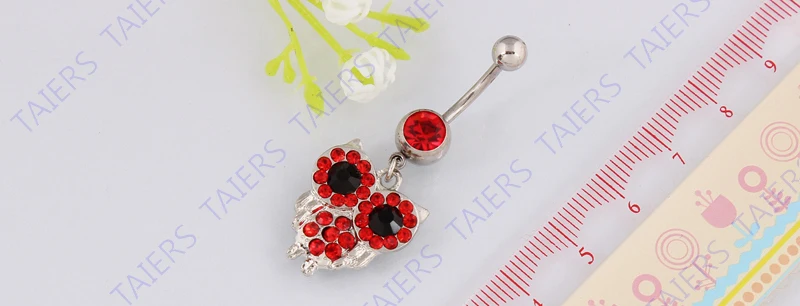 Кольцо для пирсинга пупка в виде совы кольцо 14 г хирургический стальной стержень