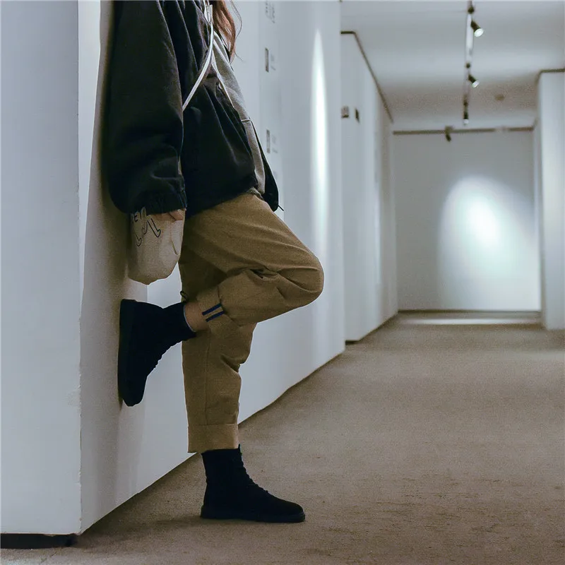 Женская мотоциклетная обувь цвет белый розовый уличные зимние Ботинки martin