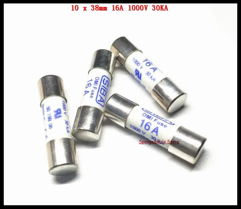 3 8 шт./лот 10x38 мм 16Amp 16A 1000 В 30KA SIBA керамика предохранитель DMI 50 199 06|Перемычки| |