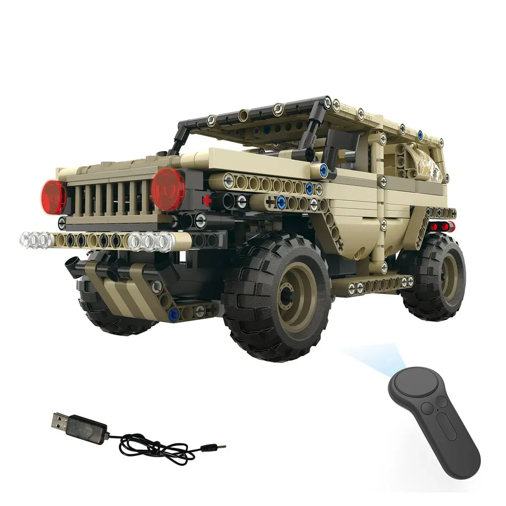MoFun-13009 2,4G 4H usb зарядка строительный блок имитация военный автомобиль 538 шт. DIY электрическая Радиоуправляемая машина для детей