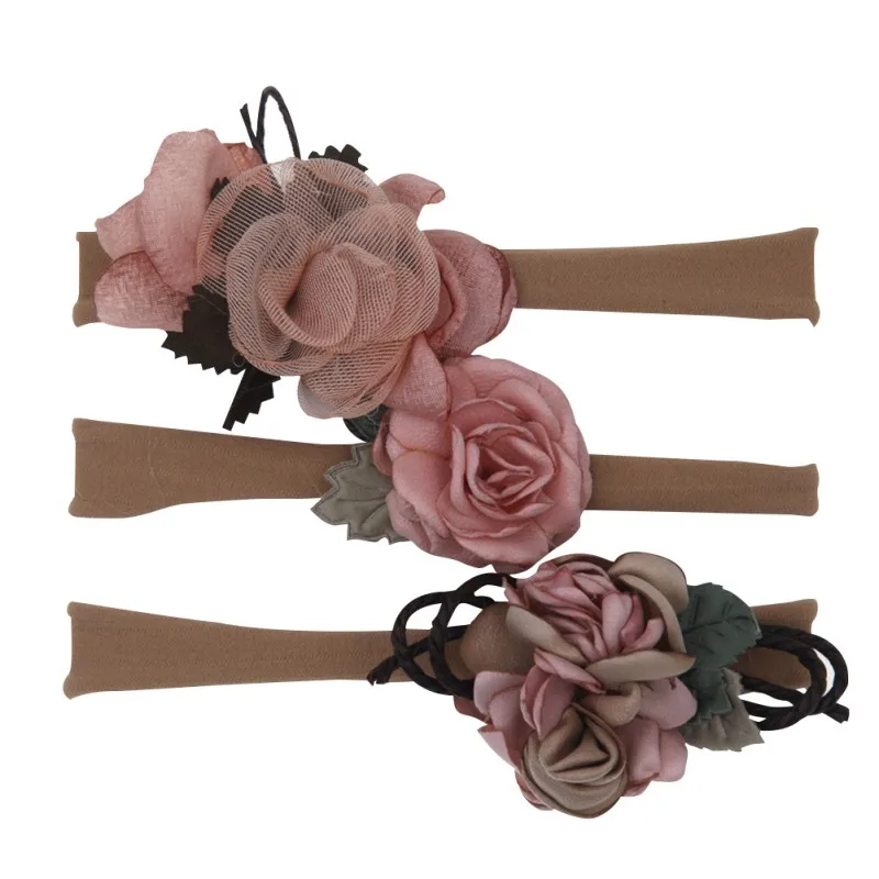 

3Pcs Infant Baby Girls Kids Toddler Newborn Flower Design Hairband Headwear Hair Accessories