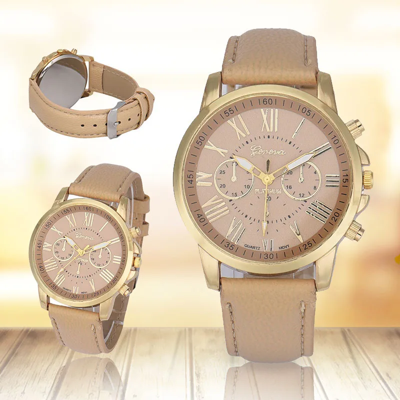 Часы женские кварцевые на кожаном ремешке # A|Женские наручные часы| |