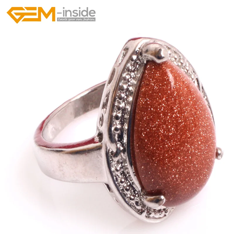 Gem-inside New Fashion Jewelry Oval shape stone Ring High Quality Steel For Men Women Gift 16X18MM Selectable Size | Украшения и