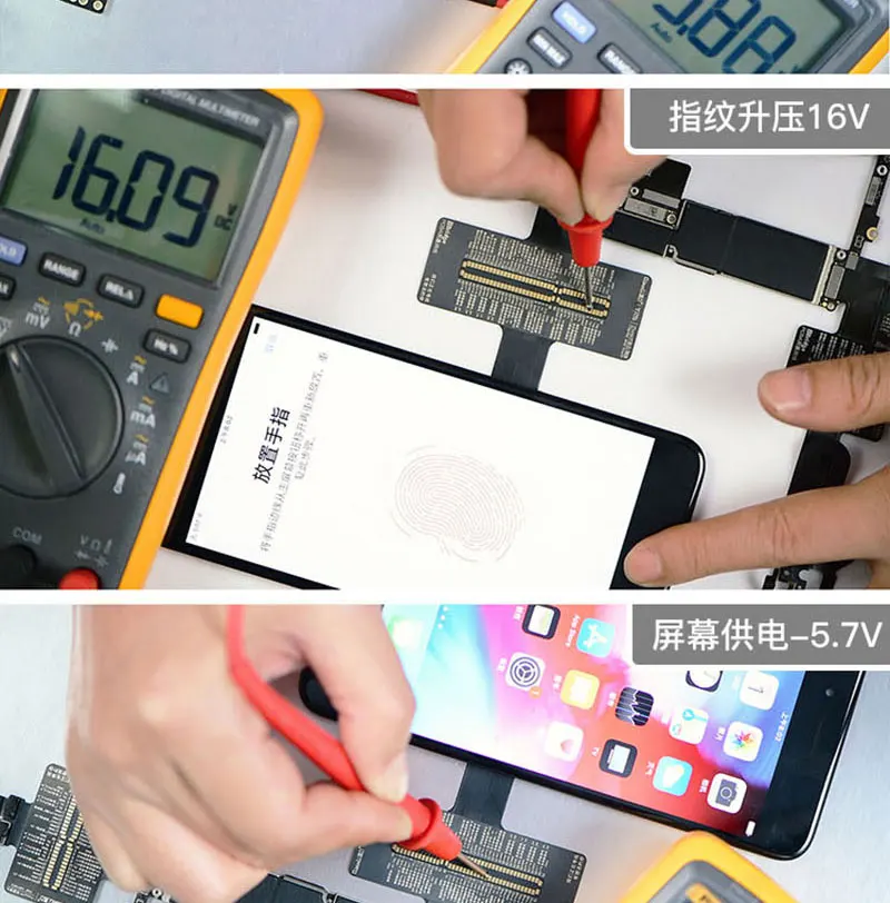 Jyrkior QianLi iBridge FPC диагностический Тестовый Кабель напряжения для iPhone 6/6 P/6 S/6SP/7/7 P/8/8 P/X проверка неисправности материнской платы