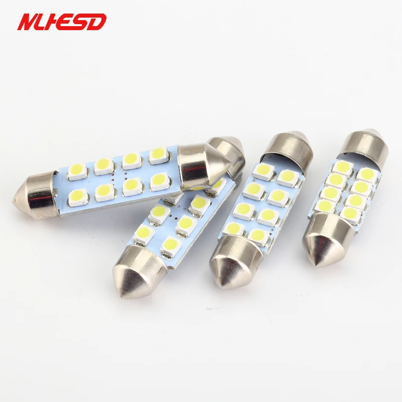 100pcs/lot Car Auto Interior fetoon 8LED 31mm/36mm/39mm/42mm led 3528/1210 SMD c5w 8smd Festoon light Bulb | Автомобили и