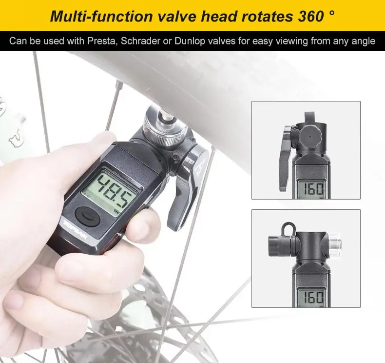 Topeak TSG-02 TSUTG-03 велосипедный цифровой SmartGauge электронные воздуха в шинах Давление манометр велосипед 250/300 фунтов/кв. дюйм ЖК-дисплей вращающейся головкой