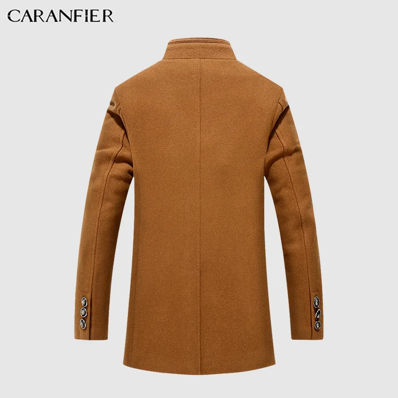 CARANFIER Новая Осенняя мужская куртка повседневная плюс бархатная брендовая
