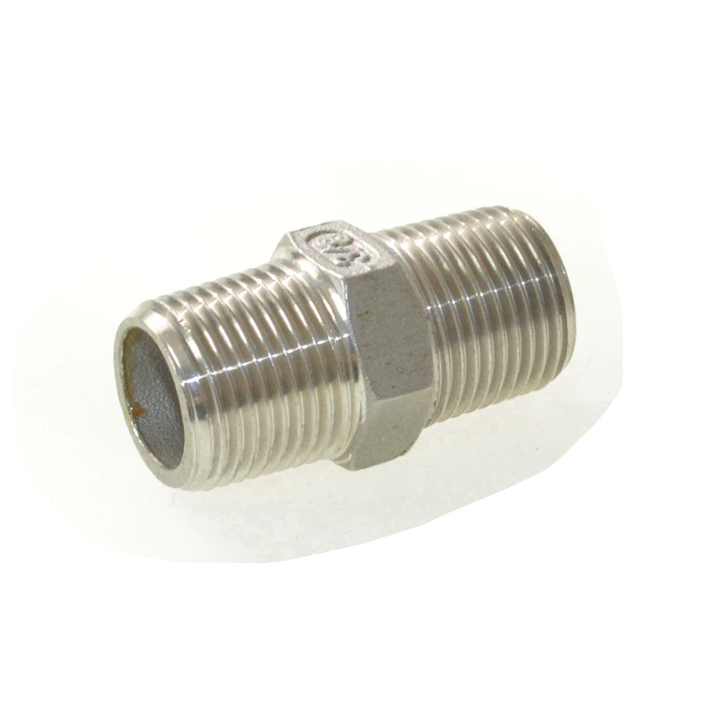 

BSP Male Straight Hexagon Joint Nipple Pipe Connection 304 fittings Stainless Steel threaded 1/2" connector +ABC