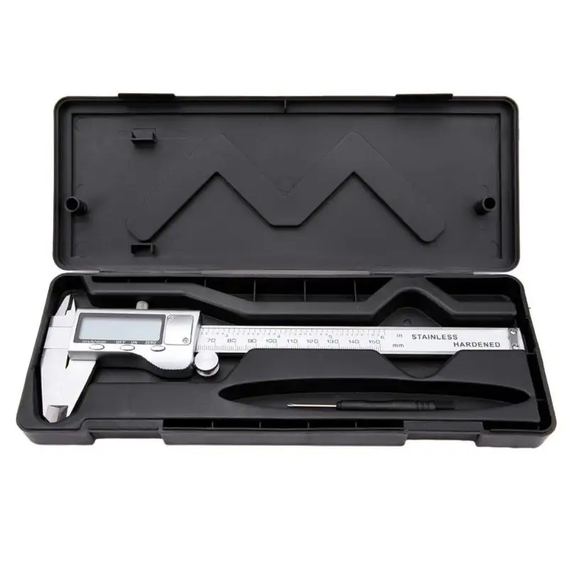 0-150mm 6 дюймов ЖК-дисплей электронные Штангенциркули Нержавеющая сталь цифровой