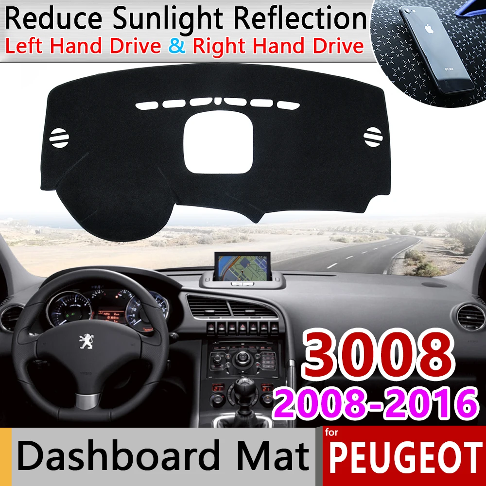 Для Peugeot 3008 2008 ~ 2016 MK1 3008GT GT Противоскользящий коврик для приборной панели защиты