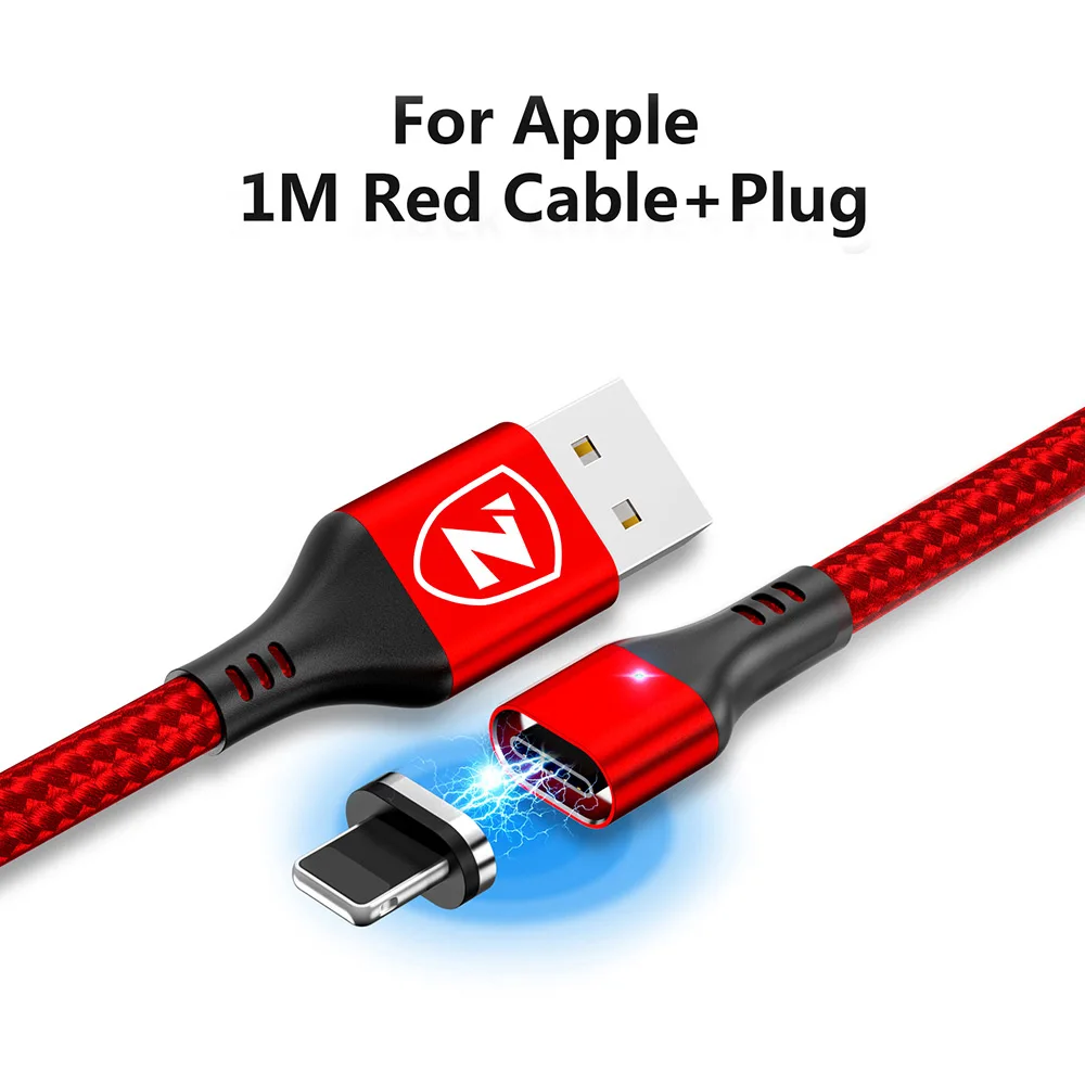 Red for iphone ZRSE Магнитный Micro Usb кабель для Iphone samsung 3A Быстрая зарядка данных провод шнур магнит Зарядное устройство Usb type C кабель для мобильного телефона - Цвет: Red for iphone