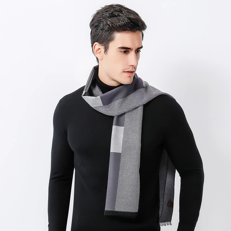 Fahion Luxury Men Scarf Business Casual Thick Wool Scarves European Style Imitation Cashmere Scarves Wrap Warm Scarf