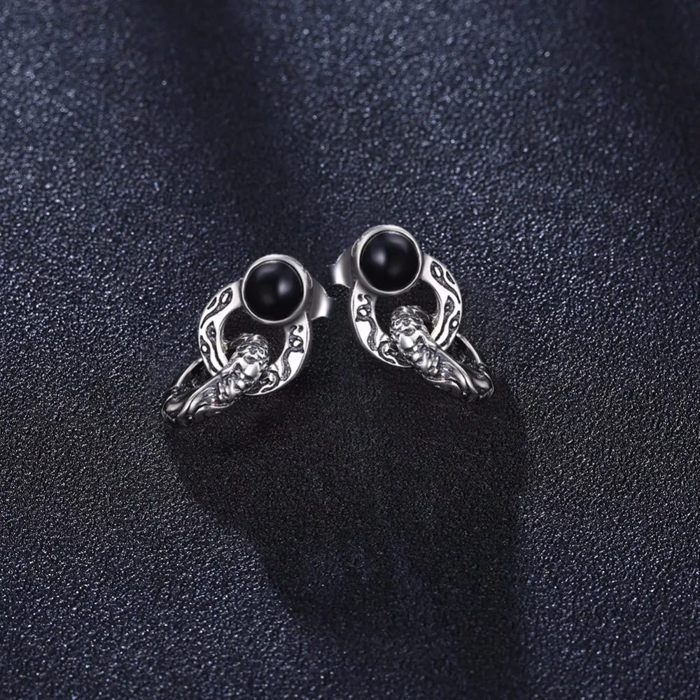 Seanuo Black Double Circles 100% 925 Sterling Silver Drop Earrings For Women Wedding Classic Bohemia Mother's Day Gifts | Украшения и