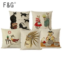 cute cartoon cushion cover interesting cat decorative pillowcase animal throw pillow case for sofa funda cojin kussenhoes