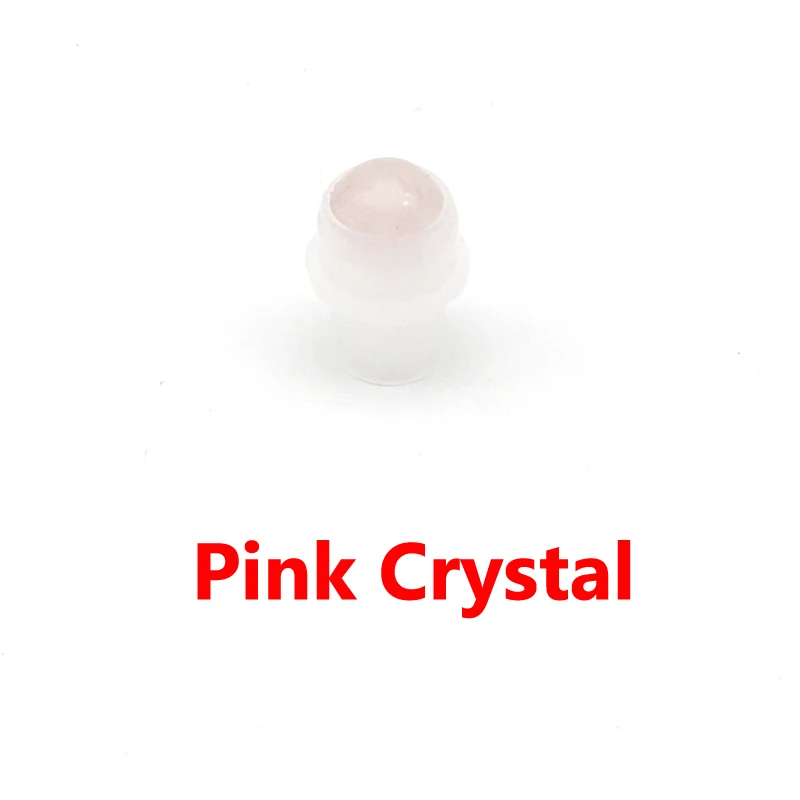 Pink Crystal 5 шт. натуральный драгоценный камень ролик для 5 мл 10 мл толстые эфирные масла духи текст ролл на стеклянные бутылки - Цвет: Pink Crystal