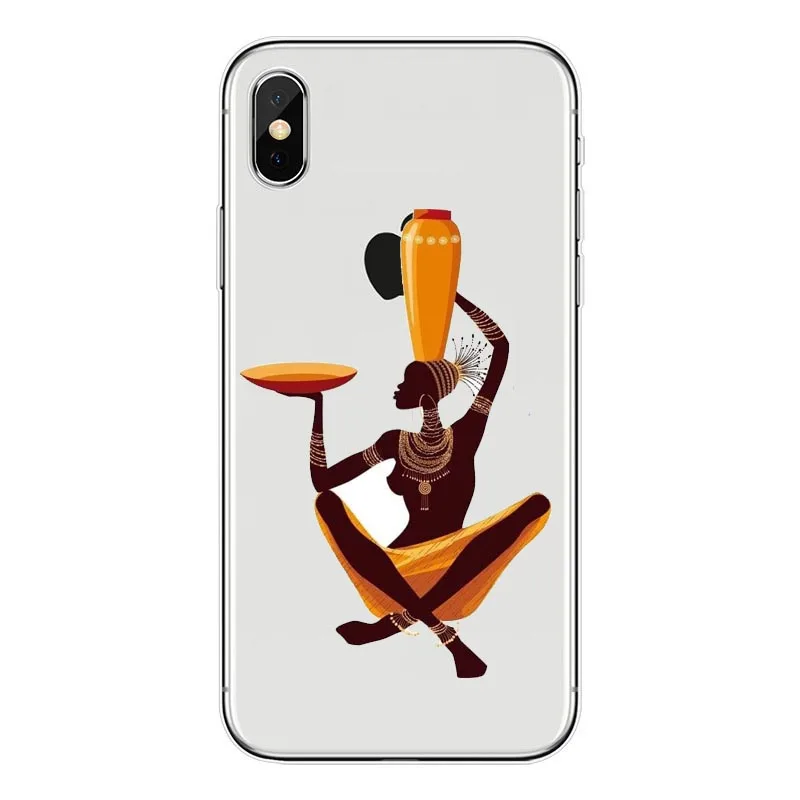 Мультфильм Южная Африка женщина карта шаблон телефон чехол для iPhone 6 s 5s SE 7 8 Plus XS MAX