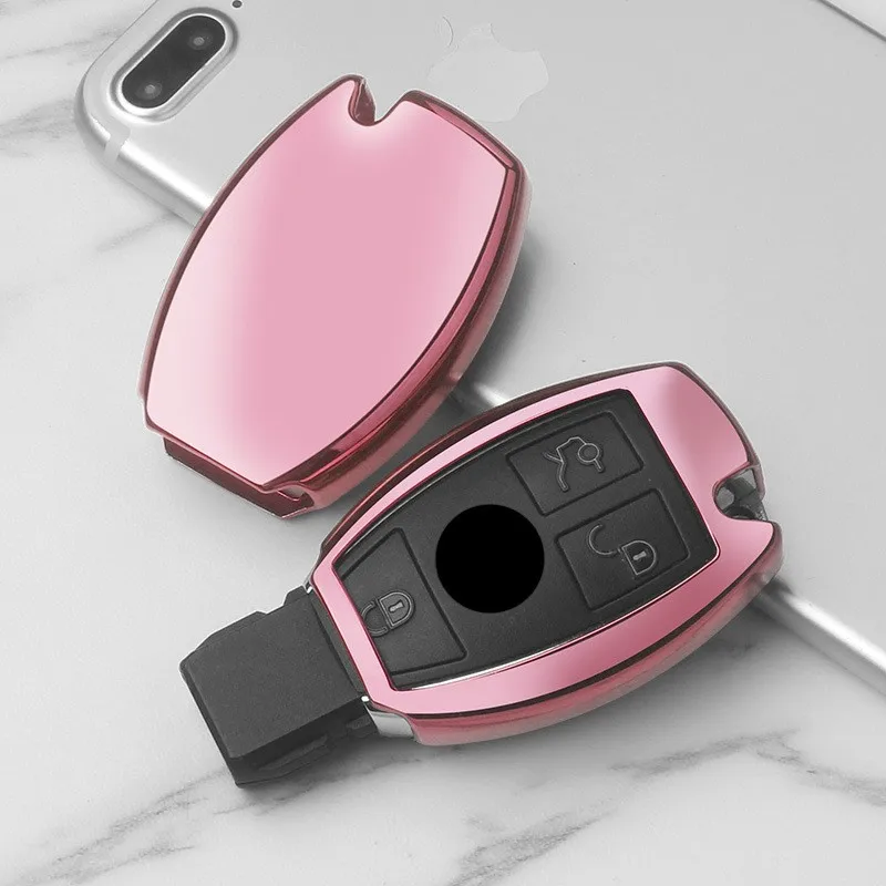 Новинка ТПУ чехол для автомобильного ключа Защитный брелок цепочка Mercedes Benz C Class