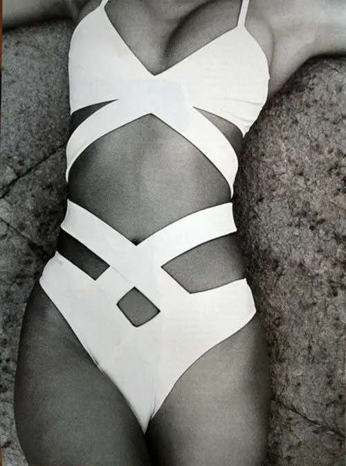 Женский бандажный комплект бикини летний женский чистый купальник с