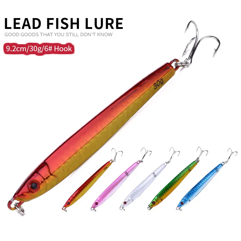 

HENGJIA 1pc 14g 20g 21g 30g Laser Metal Jig hard jigging lure Lead Fishing Lure metal lures fishing jig supplies for pike fish