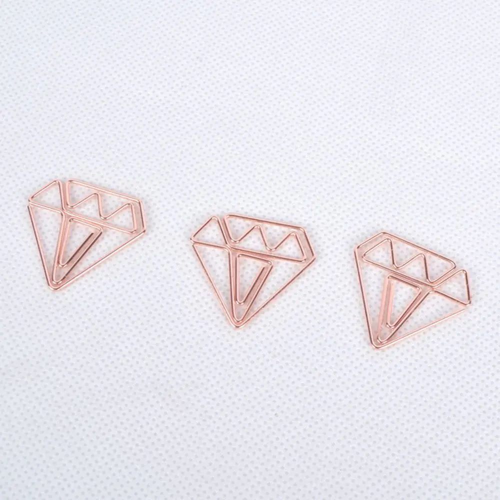 rose gold 1 шт. розовое золото алмаз милый зажим для бумаги Закладка креативный офисный зажим для бумаги хранения для офиса школы дома - Цвет: rose gold