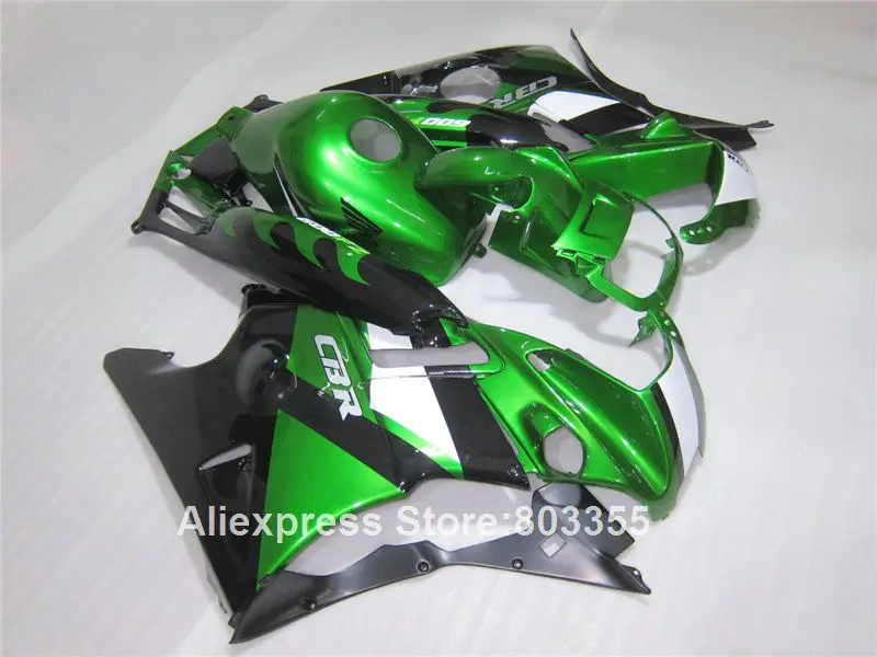 Комплект обтекателей для HONDA CBR600 f2 1994 1993 / 1992 1991 cbr 600 (Металлический Зеленый)