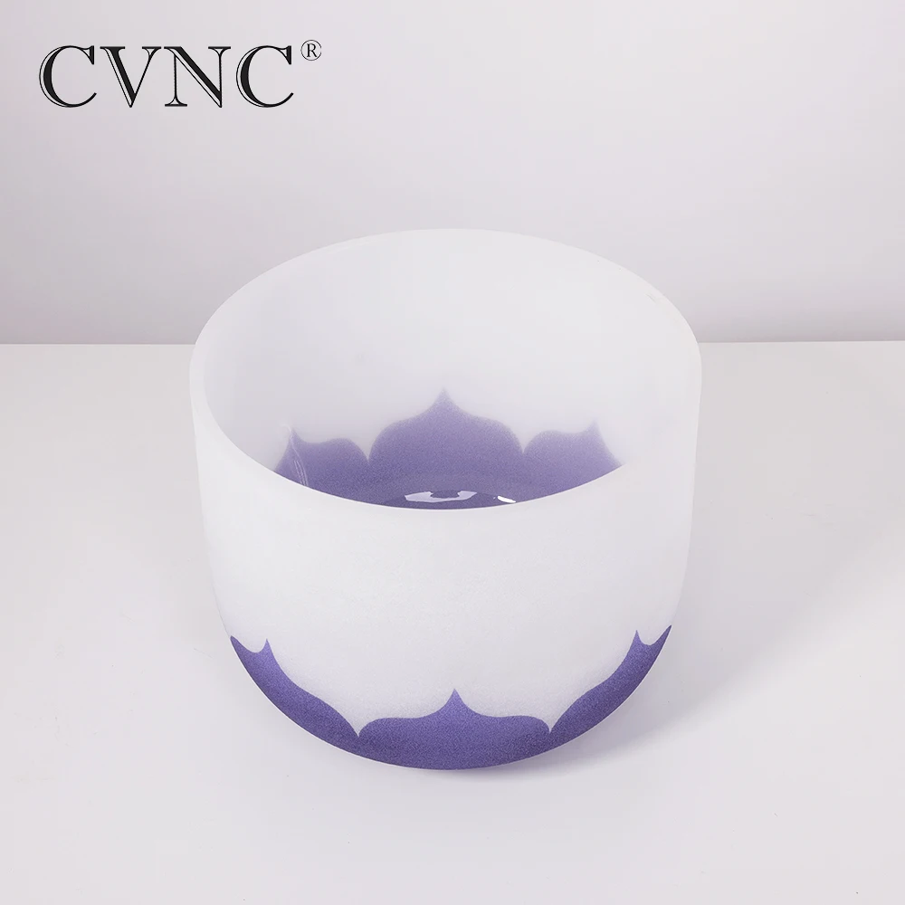 CVNC 8 &quotNote A Third eye чакра Лотос Дизайн Матовый Кварцевый Кристалл Поющая чаша