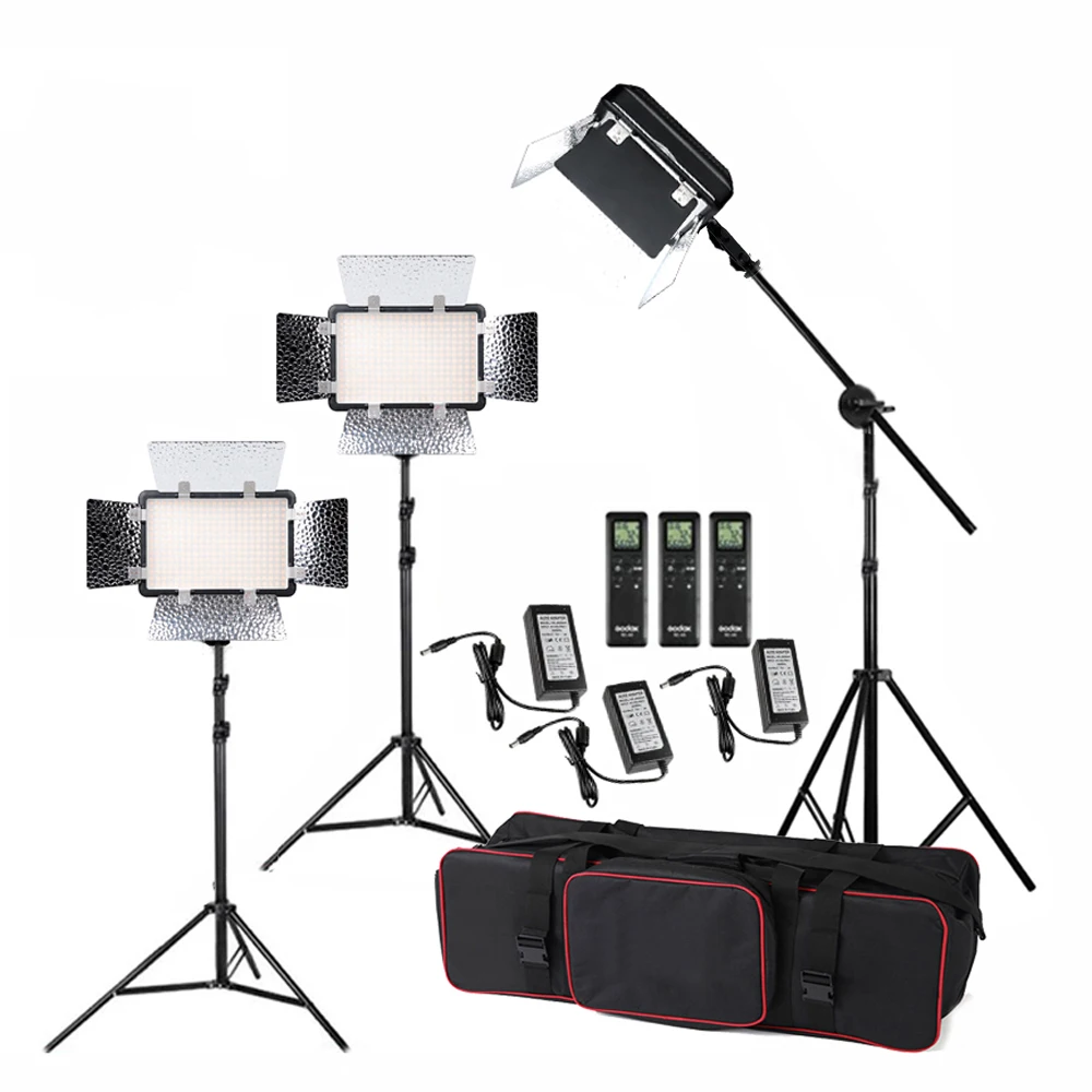 СВЕТОДИОДНЫЙ Осветитель Godox 3 x LED 308C II 3300 5600K DSLR + пульт дистанционного управления