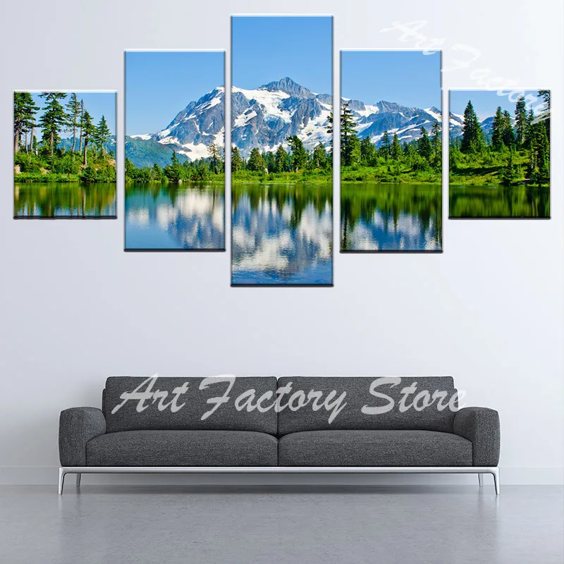 

5 шт., Настенная картина с изображением пейзажа