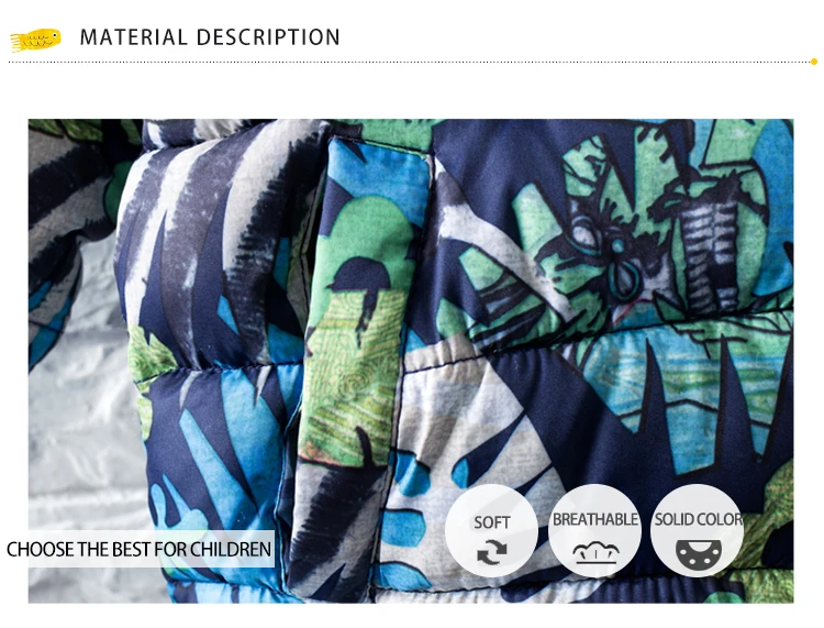Mayas Printed Warm Winter Zipper Boys Parka Children Soft Wave Hooded Fashion Coat Boys Thickening Full Sleeves New Jacket 81234
