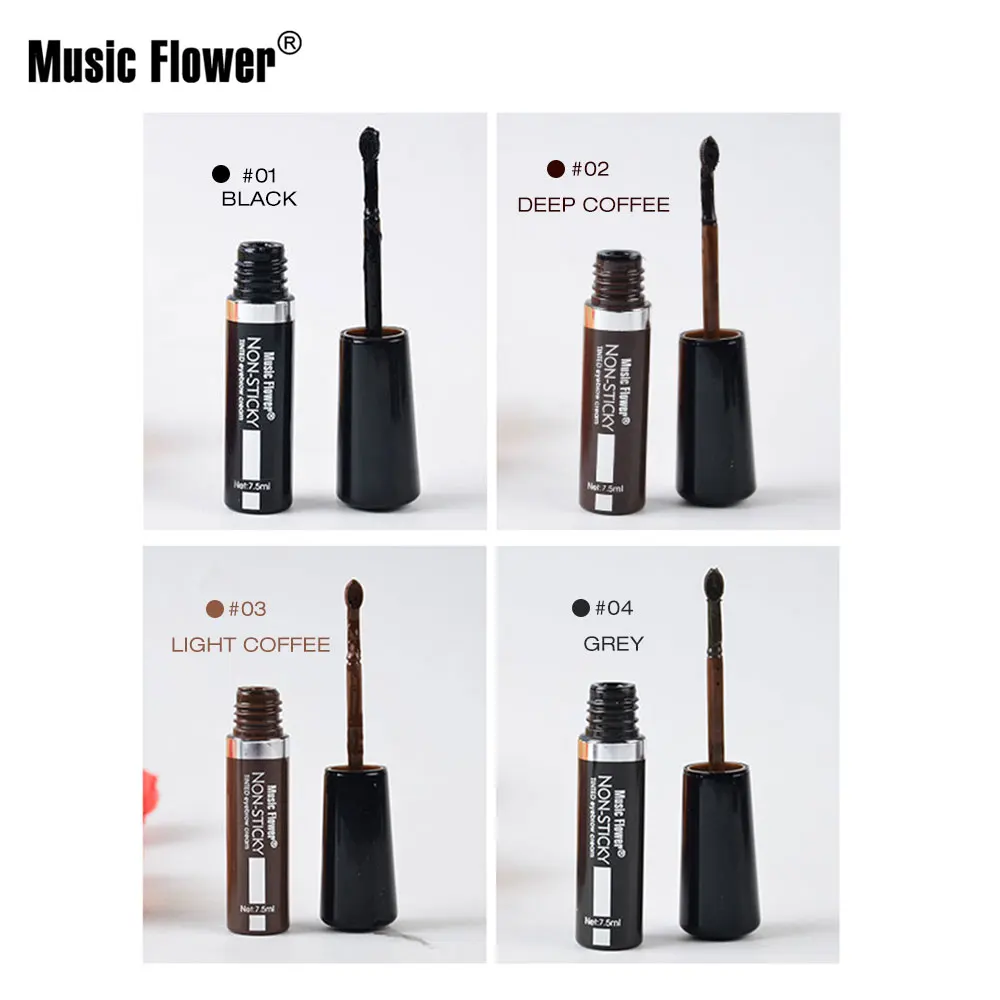 Music Flower 4 цвета тонированные крем для бровей с кистью антипригарным покрытием