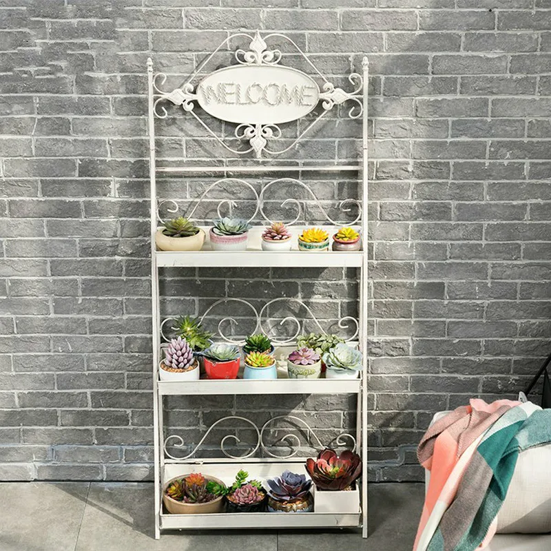 

Household wrought iron multi-layer indoor living room green radish flower pot shelf balcony decorative flower stand WF4021104