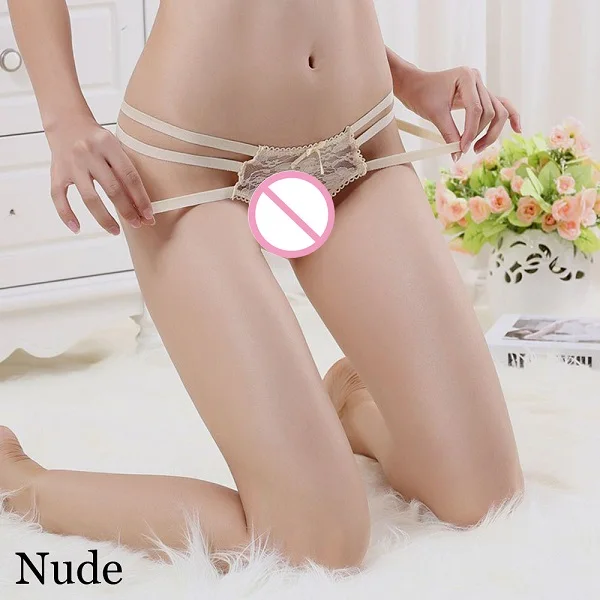 Nude Сексуальные цветочные кружева трусы тонкие прозрачные трусики, женское нижнее белье прозрачные трусики женские сексуальные эротический бандаж Стринги дышащее белье - Цвет: Nude