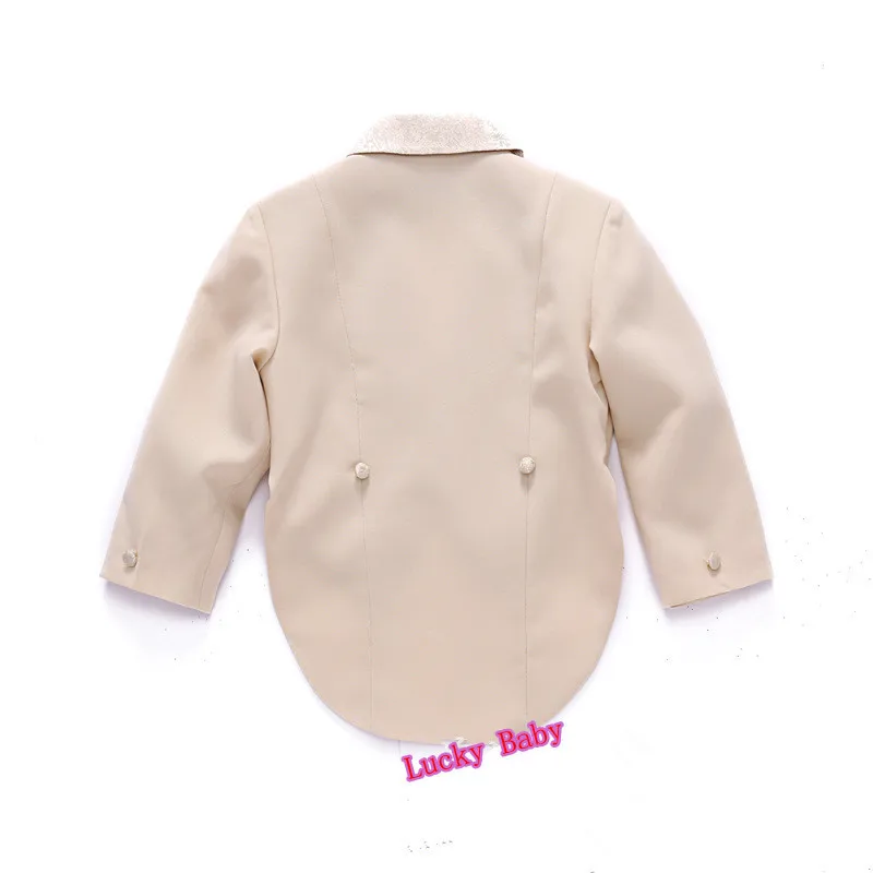 Детский смокинг цвета шампанского с роялем комплект из 5 предметов для мальчиков: