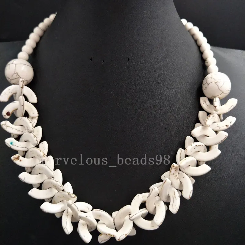 Бесплатная доставка, красивое украшение, белая черепаха Howlite, мужское и женское ожерелье с кулоном 20,5 дюйма pG8055
