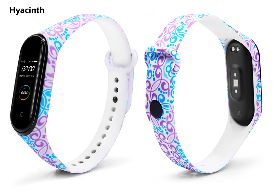 BOORUI новейший mi band 4 ремешок водонепроницаемый силиконовый ремень с цветами mi band 4 аксессуары сменный ремешок для xiaomi mi 4