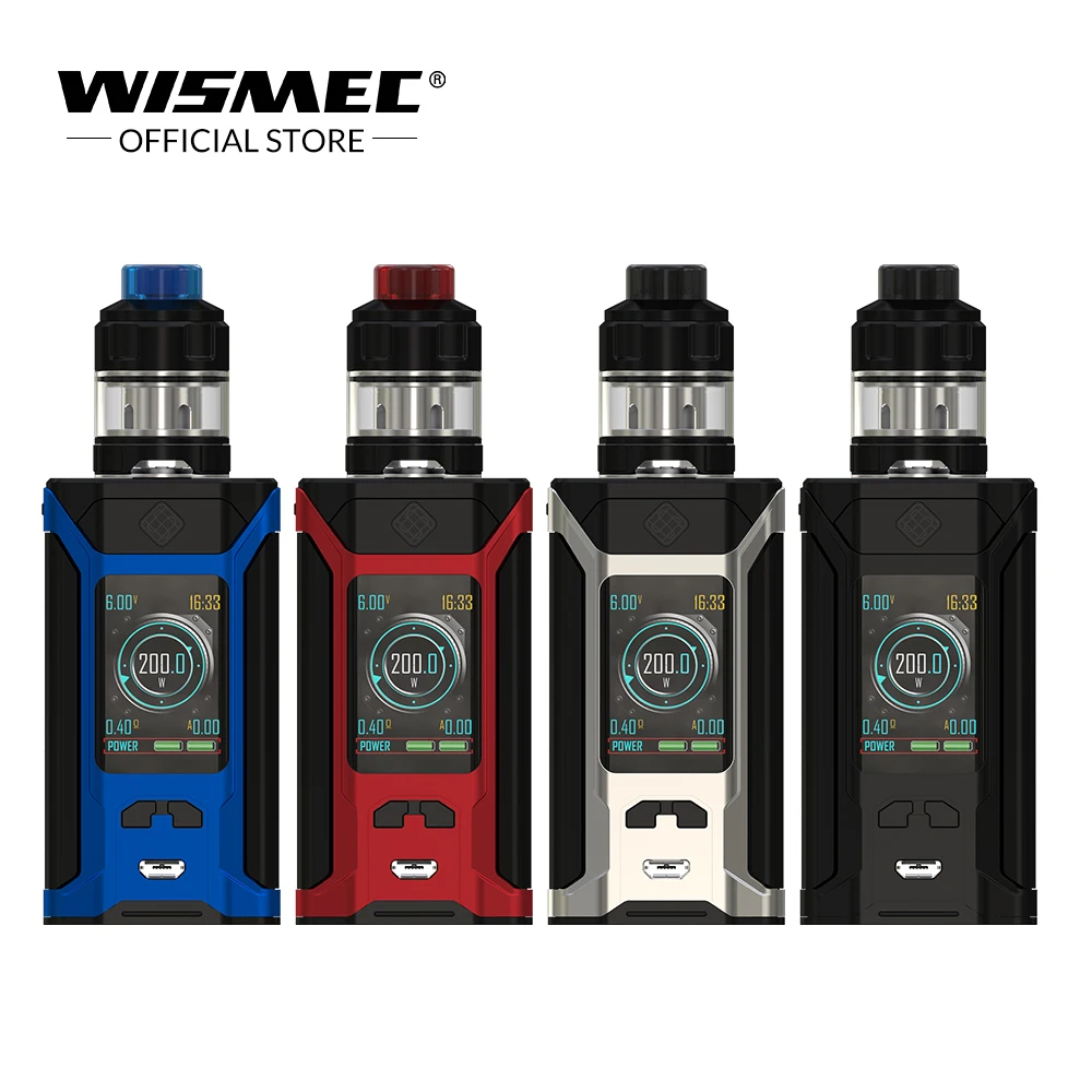 Оригинальный wismec извилистые RAVAGE230 с GNOME Evo Комплект 2 мл/4 мл 230 Вт Выход VW/TC Ni/TC Ti/TC