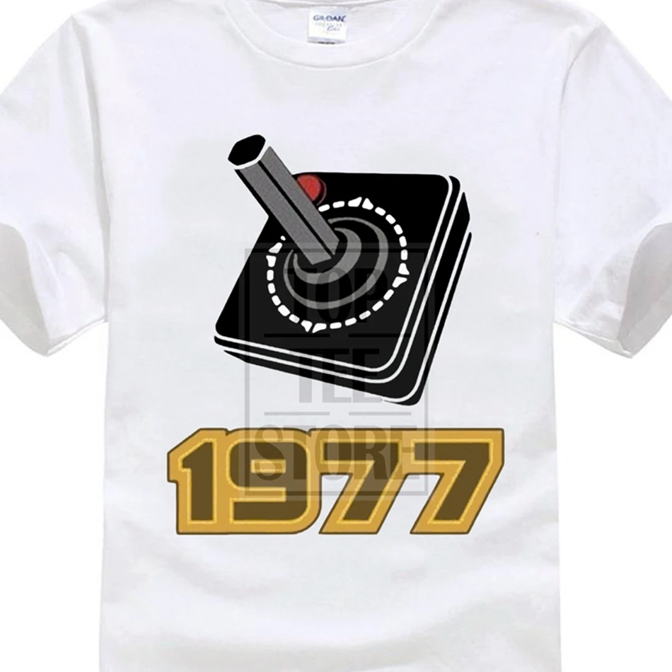 Новая футболка мужская брендовая одежда модные простые Atari джойстик 1977 мужской